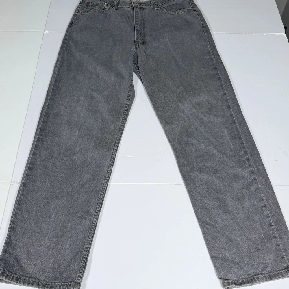 Levi's 550 Jeans Mens 36x32 Dark Gray Denim Cotton Stretch Straight Relaxed Fit